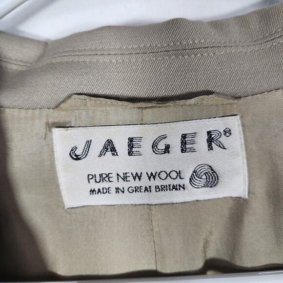 JAEGER Vintage Neutral Tan Wool Blend Blazer Jacket 10 - Picture 3 of 10